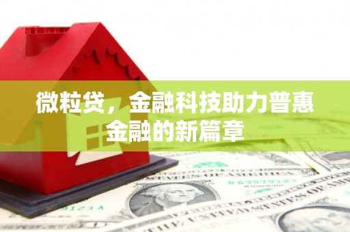 韶关微粒贷，金融科技助力普惠金融的新篇章