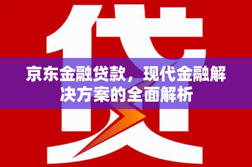 资兴京东金融贷款，现代金融解决方案的全面解析