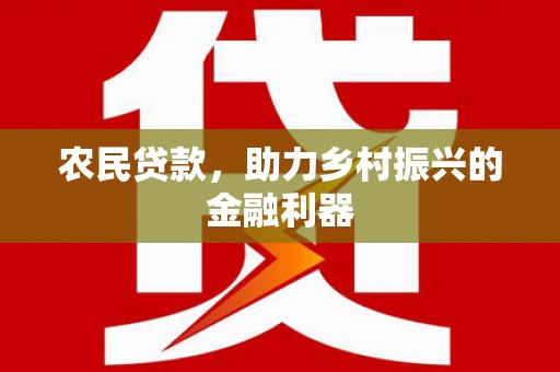 大洼农民贷款，助力乡村振兴的金融利器