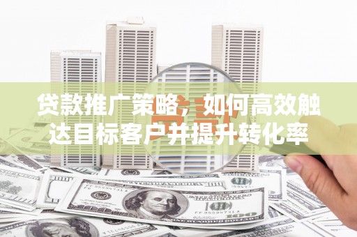 阳山贷款推广策略，如何高效触达目标客户并提升转化率