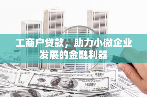 桃江工商户贷款，助力小微企业发展的金融利器