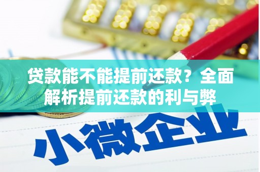 善化贷款能不能提前还款？全面解析提前还款的利与弊